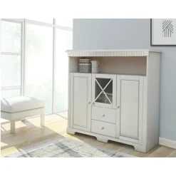 Loft24 Lisa - Dressoir met 3 deuren en 2 laden in wit gebeitst grenen Discount