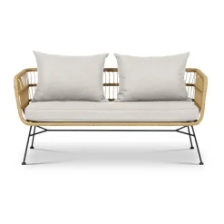 Leen Bakker Lisomme Dax rotan tuinbank zand - met zitkussens Discount