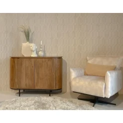 Livingfurn - Dressoir Noor Natural 115cm - Mangohout / Gecoat Staal