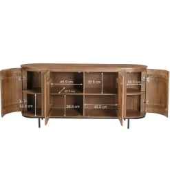 Livingfurn - Dressoir Noor Natural 170cm - Mangohout / Gecoat Staal Discount