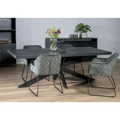 Livingfurn - e Zwart Eetkamertafel kala - Mango Hout - 200 cm Discount