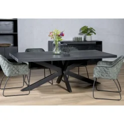 Livingfurn - e Zwart Eetkamertafel kala - Mango Hout - 200 cm Discount