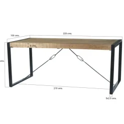 Livingfurn - Eetkamertafel Nairobi - U-Poten - Mangohout - 220x100 cm Discount
