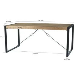 Livingfurn - Eetkamertafel Nairobi - U-Pot - Mango Hout - 140x80 cm - Bruin Best