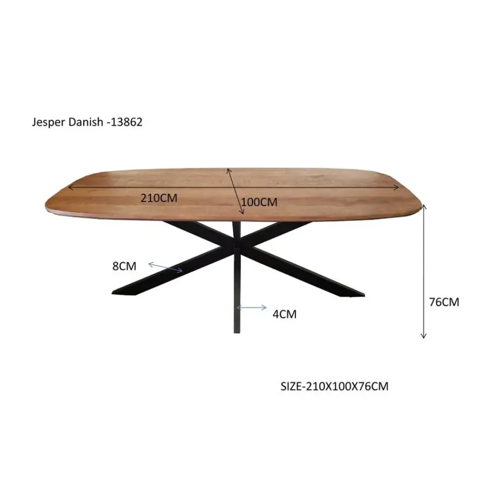 Livingfurn - Eetkamertafel Jesper Danish Oval 210cm - Mangohout Online
