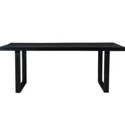 Livingfurn - Eetkamertafel Kala - U-Poten - Mangohout - 200 cm - Zwart