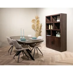 Livingfurn - Eetkamertafel Jesper Danish Oval Brown 230 cm - Mangohout New