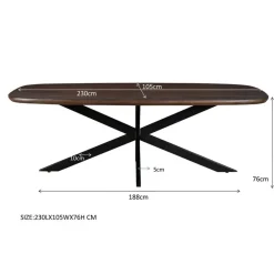 Livingfurn - Eetkamertafel Jesper Danish Oval Brown 230 cm - Mangohout New