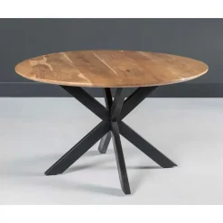 Livingfurn - Ronde Ovale Eetkamertafel - - Acasia Hout - 130 cm - Bruin Hot