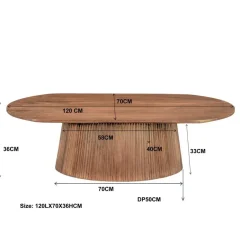 Livingfurn - Salontafel Salvator Oval 120 - Mangohout New