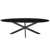 Livingfurn - Zwarte Eetkamertafel Oslo Ovaal - Acasia Hout - 240cm Outlet