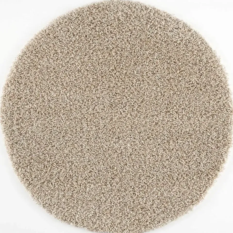 Muratap Loca Shaggy Rond Vloerkleed Beige Hoogpolig - 240 CM ROND Clearance