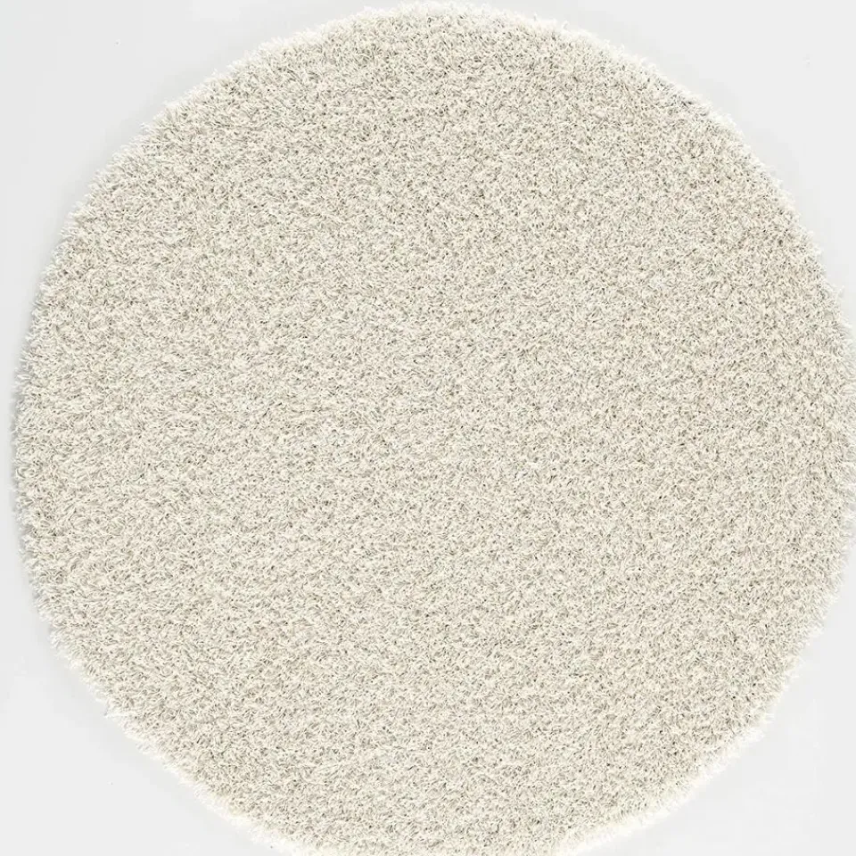 Muratap Loca Shaggy Rond Vloerkleed Creme Hoogpolig - 120 CM ROND Outlet