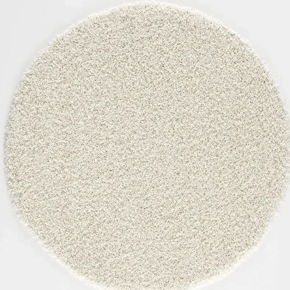 Muratap Loca Shaggy Rond Vloerkleed Creme Hoogpolig - 120 CM ROND Outlet