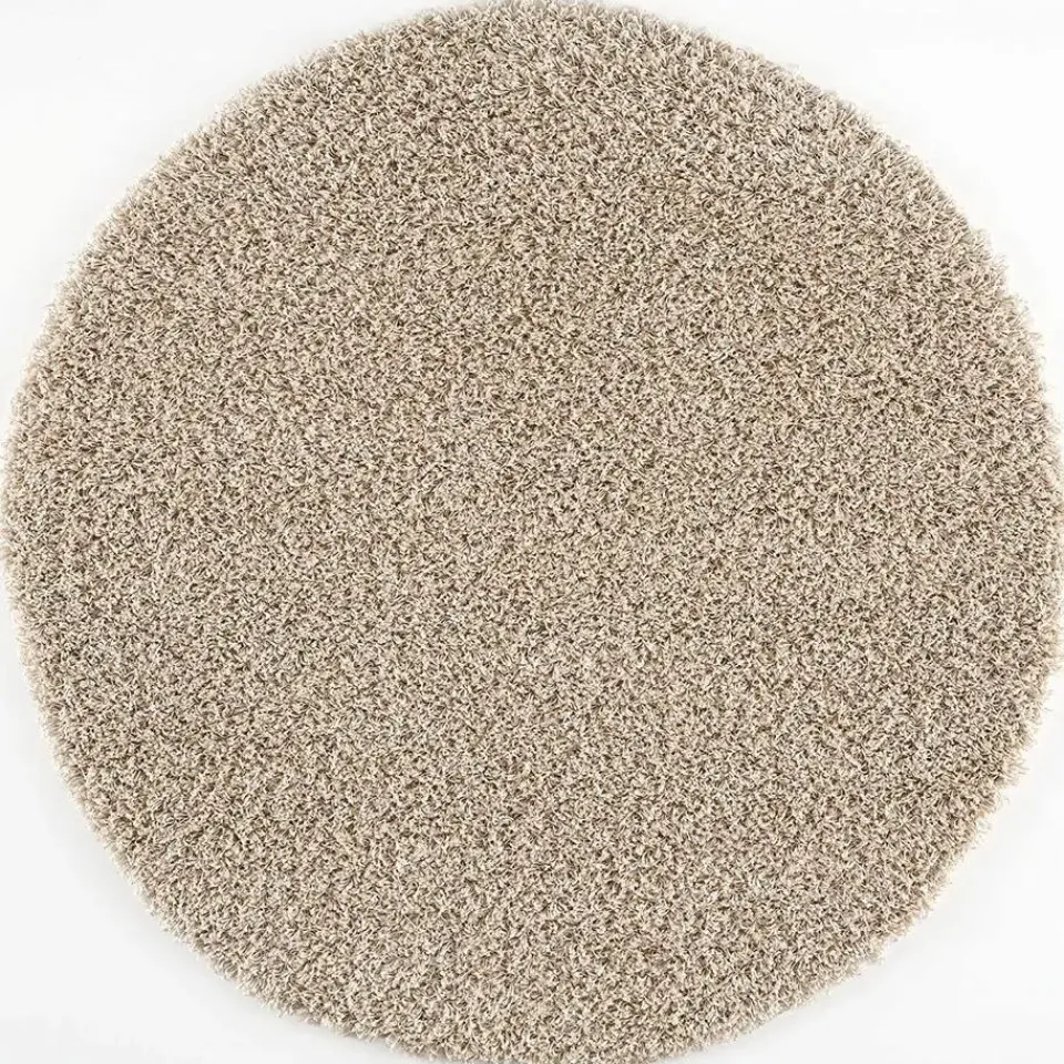 Muratap Loca Shaggy Rond Vloerkleed Beige Hoogpolig - 300 CM ROND Discount