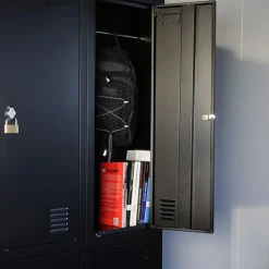 IVOL Lockerkast Zwart - 60x185 cm - 4 lockers Best