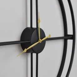 Loft24 LOFT42 Ben Wandklok - Zwart - Metaal - 60x6 Online