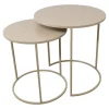 Loft24 LOFT42 Elvy Set Bijzettafels Rond - Beige - Ø49x52 Sale