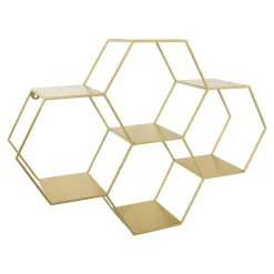 Loft24 LOFT42 Hexagon Wandrek Zeshoekig - Goud - 57x80x20 Discount