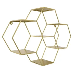 Loft24 LOFT42 Hexagon Wandrek Zeshoekig - Goud - 57x80x20 Discount