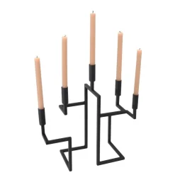 Loft24 LOFT42 Hook Kandelaar - 5 Kaarsen - Metaal - Mat Zwart - 44x42x16 New