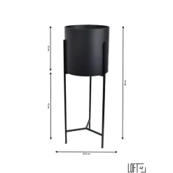 Loft24 LOFT42 Joy Plantenbak Rond - Metaal - Mat Zwart Outlet