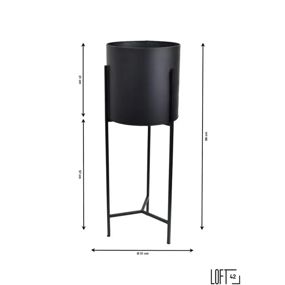 Loft24 LOFT42 Joy Plantenbak Rond - Metaal - Mat Zwart Outlet