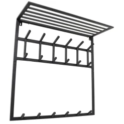 Loft24 LOFT42 Kapstok Jaimy - Zwart – Metaal – 6 dubbele haken - 80x80x30 Clearance