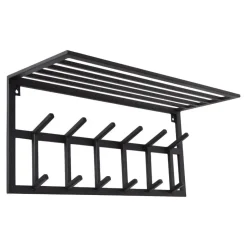 Loft24 LOFT42 Kapstok Jaimy - Zwart – Metaal – 6 dubbele haken - 80x35x30 Clearance