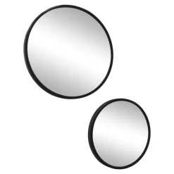 Loft24 LOFT42 Mirror Spiegels Rond Zwart Set van 2 - Metaal - Ø45 & Ø35 Outlet
