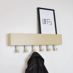 Loft24 LOFT42 Mula Wandkapstok - 61x19x6 - Beige - Metaal - 6 haken