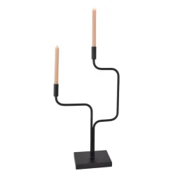 Loft24 LOFT42 Swing Kandelaar - 2 Kaarsen - Metaal - Mat Zwart -67x37x16