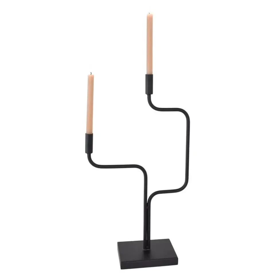 Loft24 LOFT42 Swing Kandelaar - 2 Kaarsen - Metaal - Mat Zwart -67x37x16