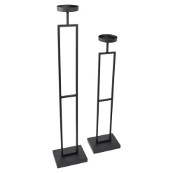 Loft24 LOFT42 Vloerkandelaar Set Flame - Zwart metaal Clearance