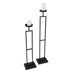 Loft24 LOFT42 Vloerkandelaar Set Flame - Zwart metaal Clearance