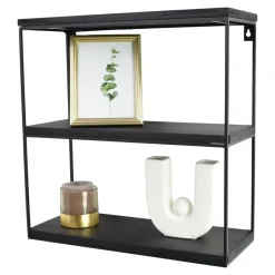 Loft24 LOFT42 Wally Wandrek met Zwart Mangohout - Metaal - 45x45x18 Clearance