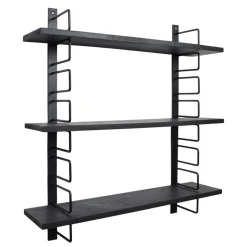 Loft24 LOFT42 Wandrek Zwart - Mangohout – Metaal - 64x13x74 Hot