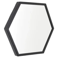 Loft24 LOFT42 Wandspiegel Zeshoek Small - Zwart - 36x32 Discount