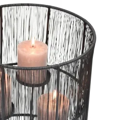 Loft24 LOFT42 Wira kandelaar met 3 schotels - Metaal - Zwart - Ø28x32 New