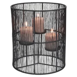 Loft24 LOFT42 Wira kandelaar met 3 schotels - Metaal - Zwart - Ø28x32 New