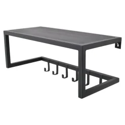 Loft24 LOFT42 Woody Kapstok Zwart - Hoedenplank - Zwart Mangohout - Metaal New