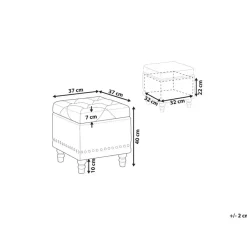 Beliani LORETTO - Poef - Beige - 37 cm - Fluweel Best