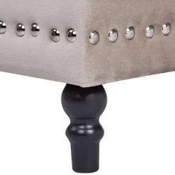 Beliani LORETTO - Poef - Beige - 37 cm - Fluweel Best