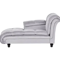 Beliani LORMONT - Chaise longue - Grijs - Rechterzijde - Fluweel Hot
