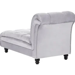 Beliani LORMONT - Chaise longue - Grijs - Rechterzijde - Fluweel Hot