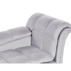 Beliani LORMONT - Chaise longue - Grijs - Rechterzijde - Fluweel Hot