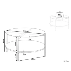 Leen Bakker LOVELL - Salontafel - Donkerbruin/Goud - Hout Sale
