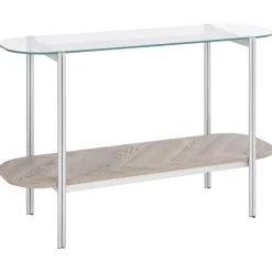 Leen Bakker LOVELL - Sidetable - Lichtbruin/Zilver - Hout Sale