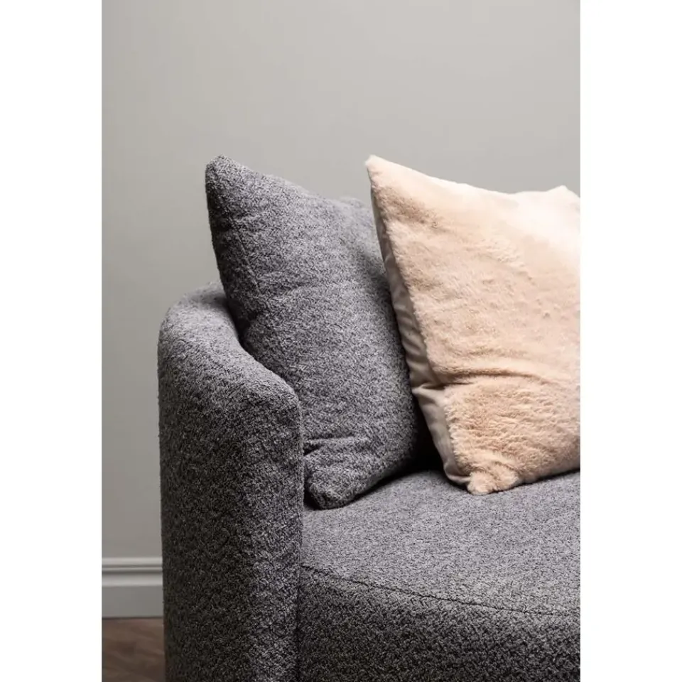 Fjôrd Loveseat Teddy Grijs - Zithoogte 40cm - 118x118x72cm - Kelso Online