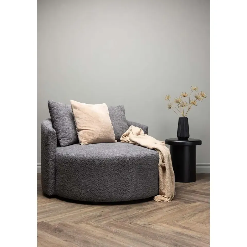 Fjôrd Loveseat Teddy Grijs - Zithoogte 40cm - 118x118x72cm - Kelso Online